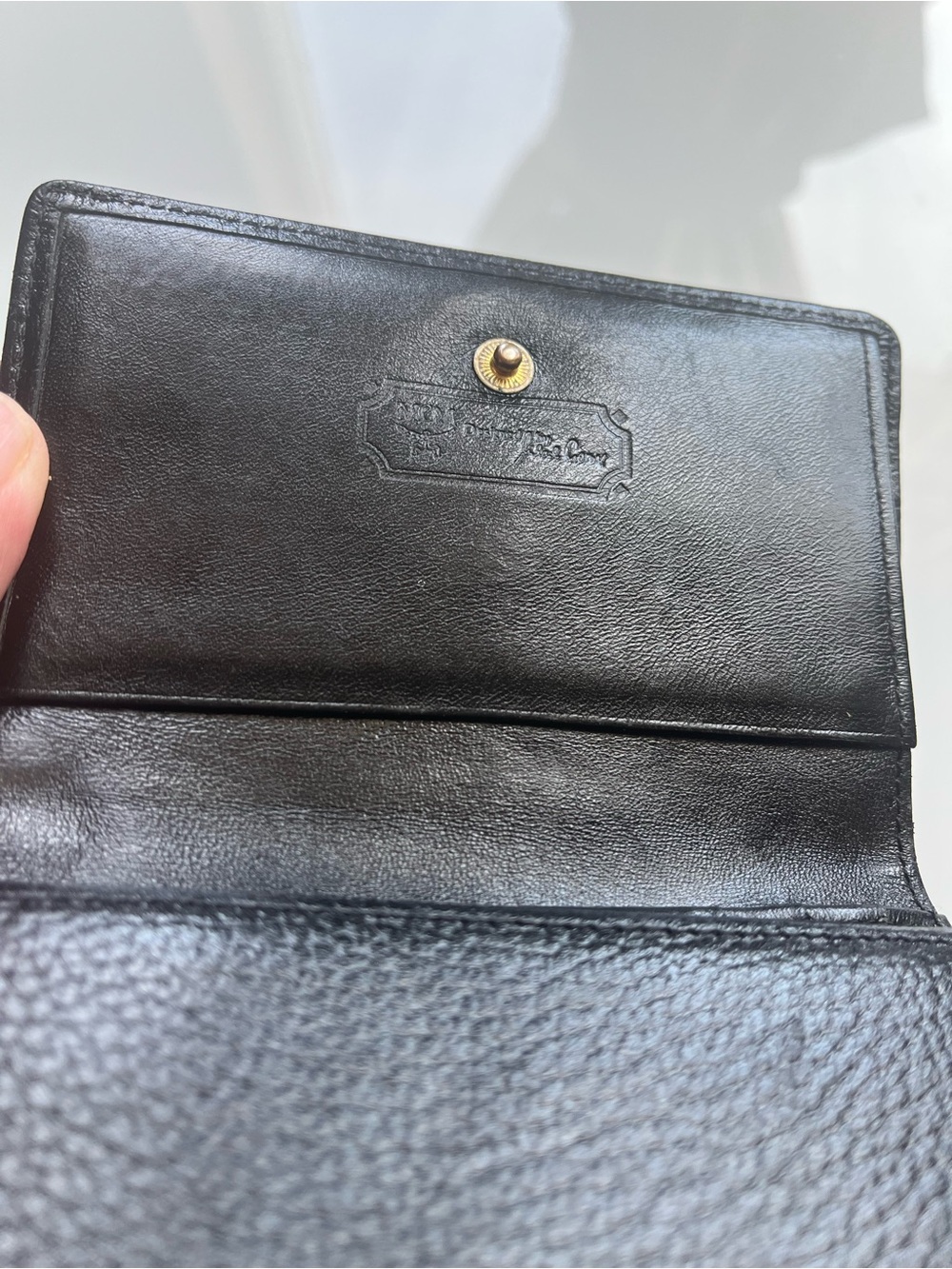 MCM VINTAGE BLACK LEATHER TRIFOLD WALLET - Picture 10 of 14